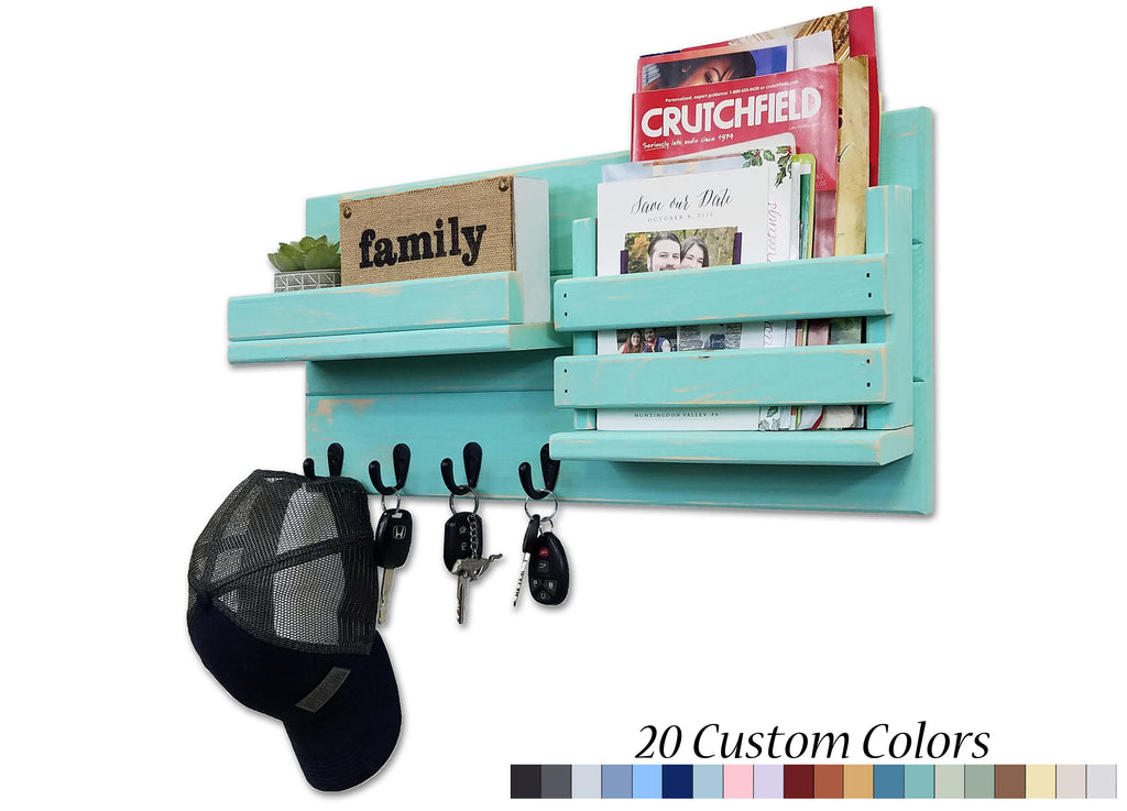 Union Barn Large Wall Organizer with Hooks, 20 Stain Colors