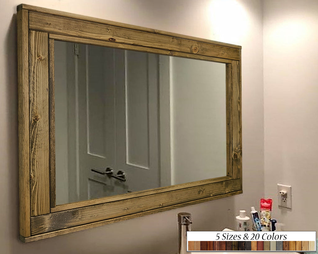 Herringbone Reclaimed Styled Wood Mirror, Handmade in the USA