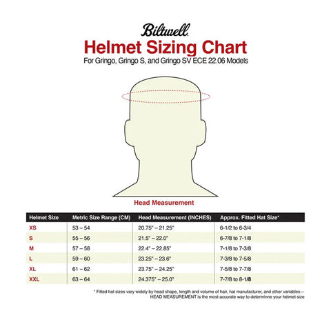 Biltwell Helmet Size Chart