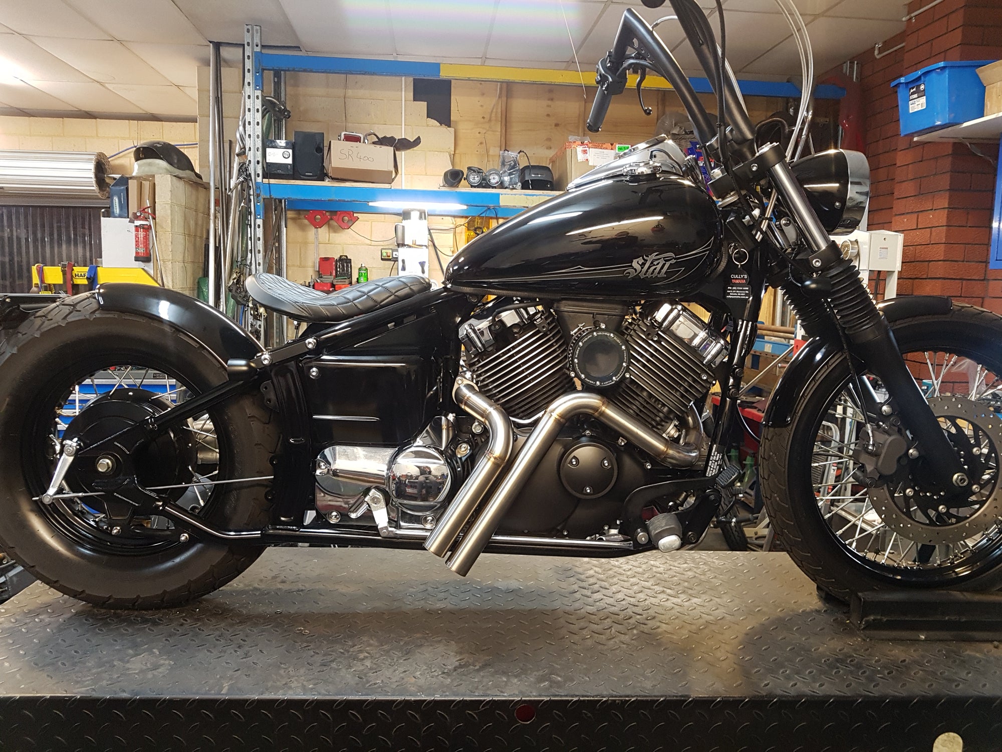 v star 650 bobber rear fender