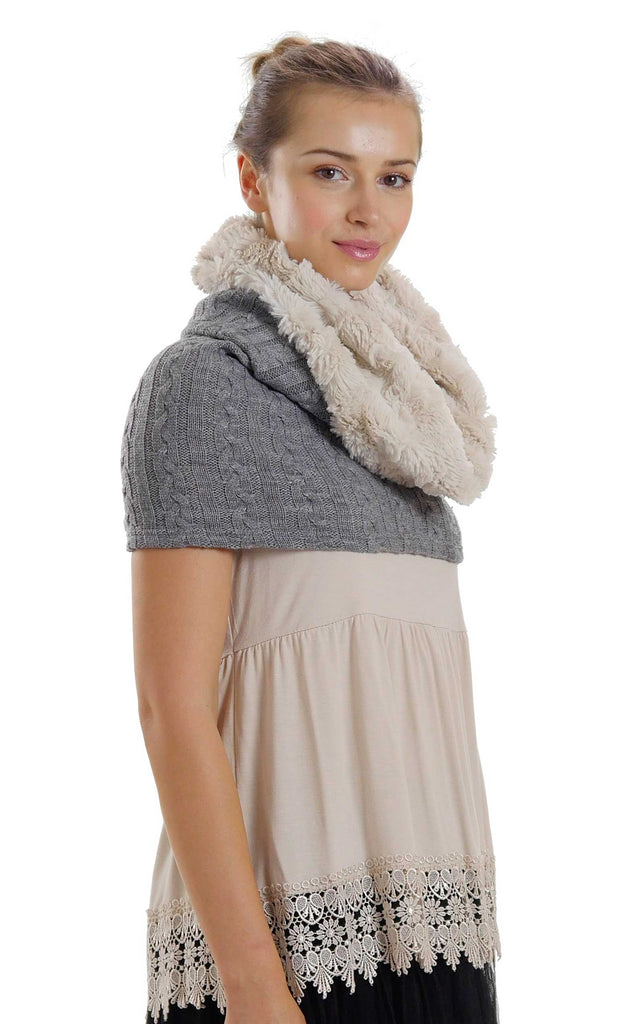 Fashion Faux Fur Scarf Neck Warmer With Shoulder Cov