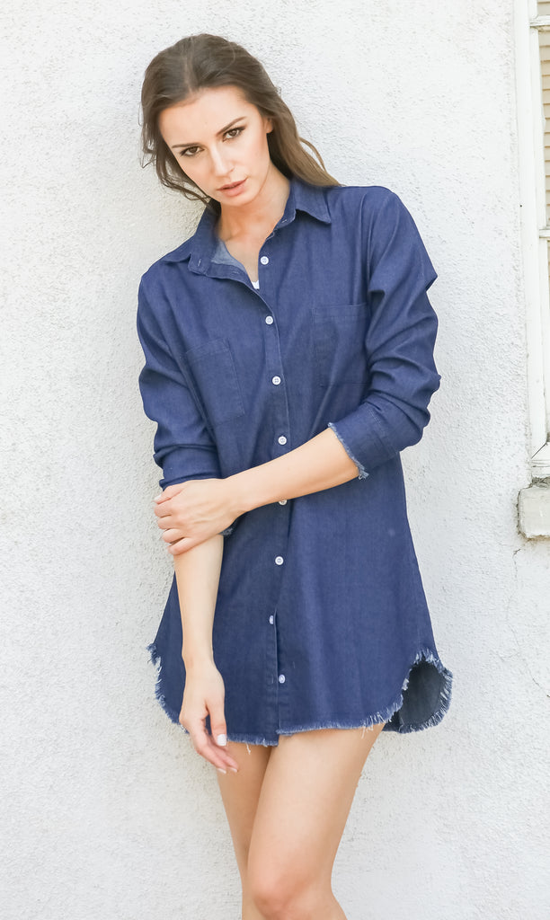 denim tunic shirt dress