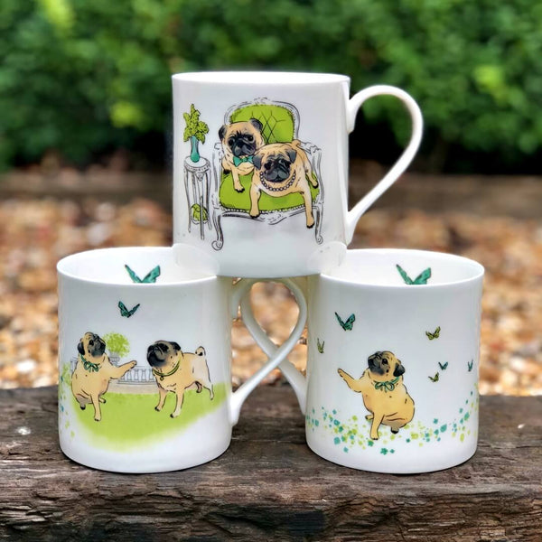 Pug mugs by Walter & Florence