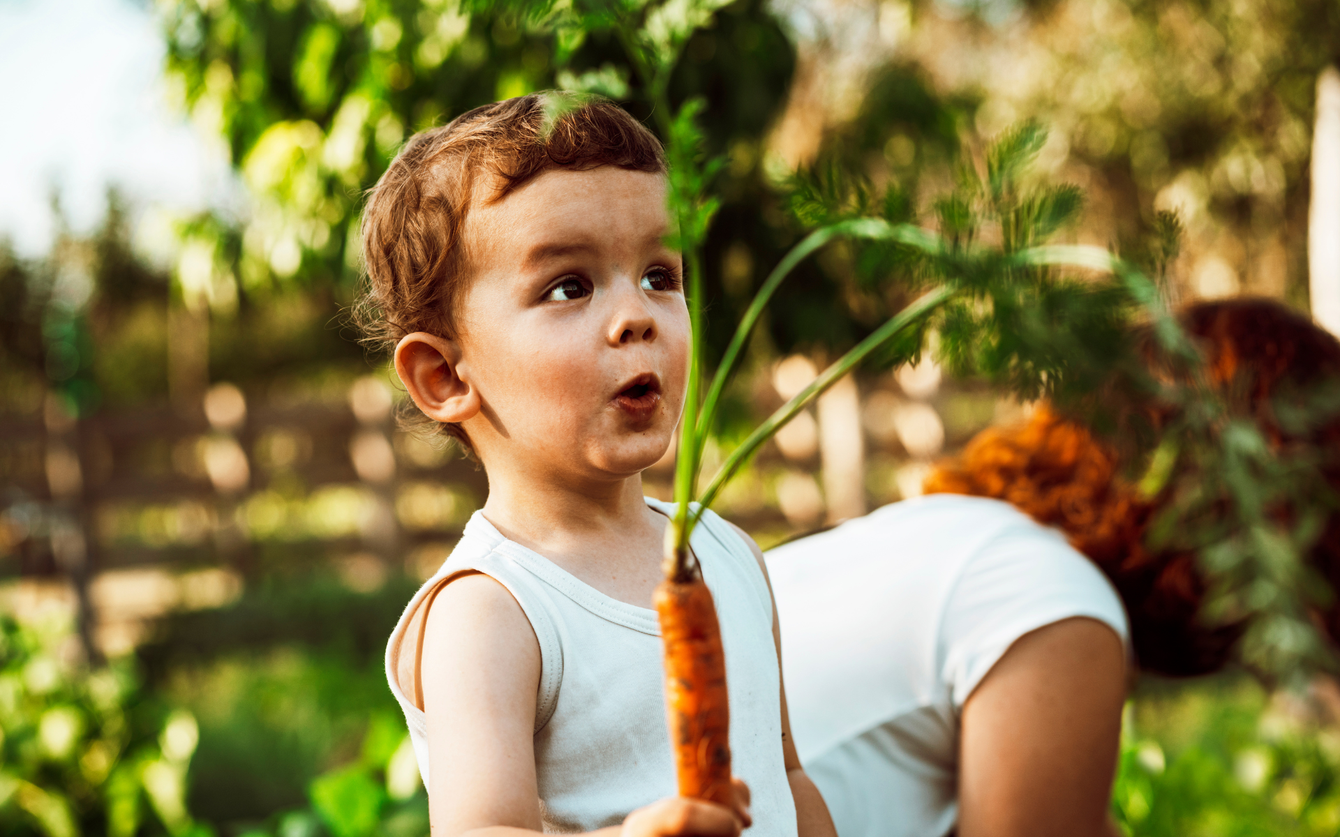 Kid with carrot