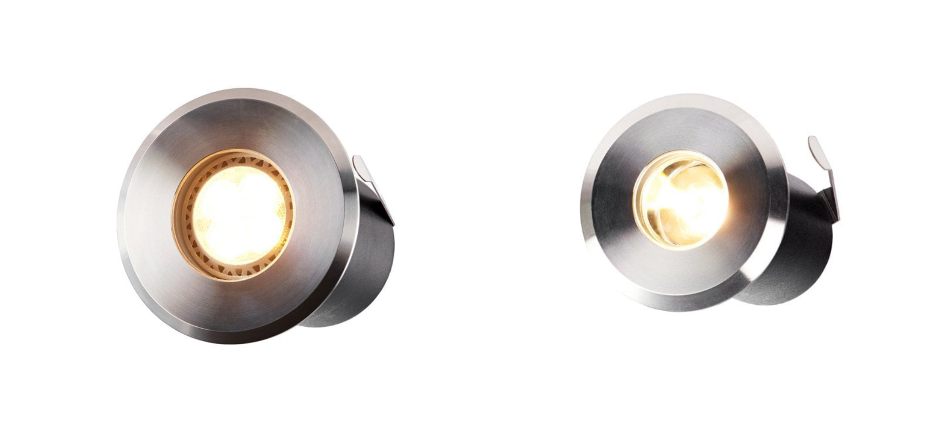 Two stainless steel deck lights