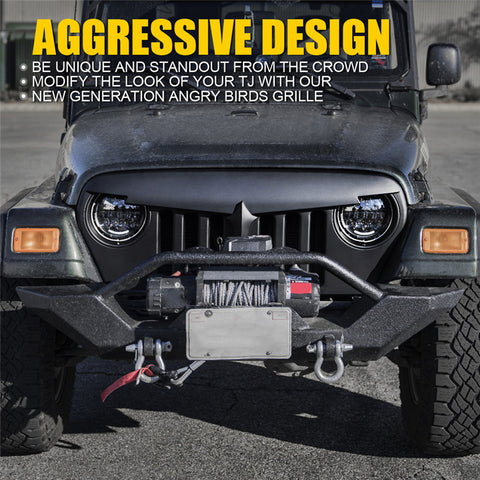 Angry Bird Grill With Mesh For 1997-2006 Jeep TJ