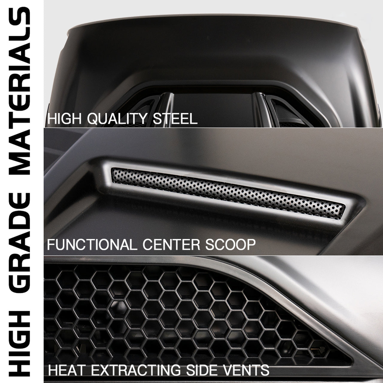 Crawlertec Red Rock Series Hood with Functional Air Vents for 2018+ Jeep Wrangler JL and Gladiator JT