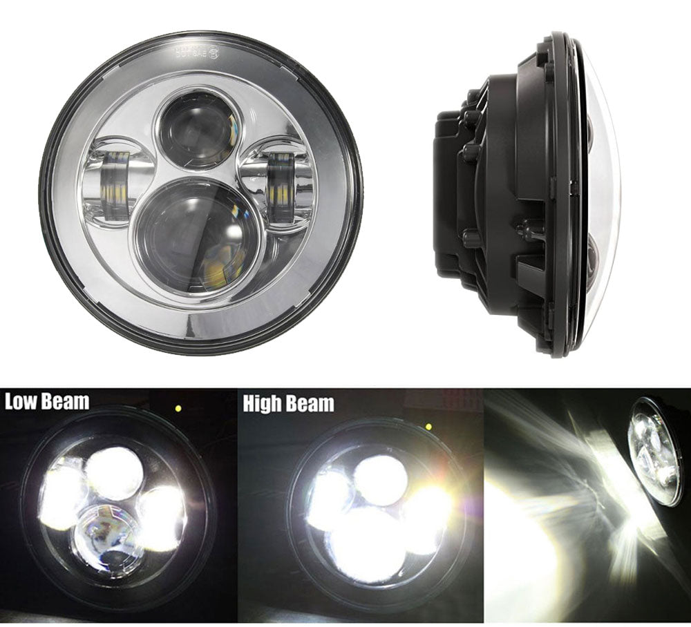 Faro delantero con proyector LED CREE de 7 pulgadas para motocicleta india