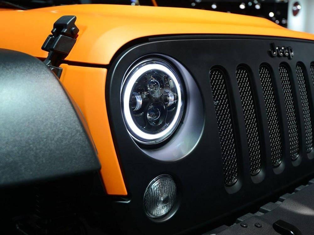 Jeep LED Halo Headlights install in a Wrangler JK