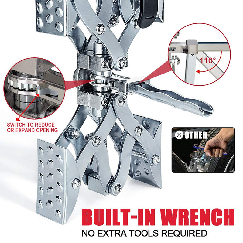 X-Type Wheel Chock Stabilizer with Built-in Wrench and Anti-Theft Locks - Pair