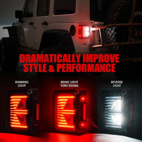 Crawlertec Linear Series LED Taillights For 2007 - 2018 Jeep Wrangler JK JKU