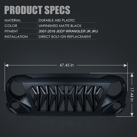 Crawlertec Venom Grille for Jeep Wrangler 2007-2018 JK