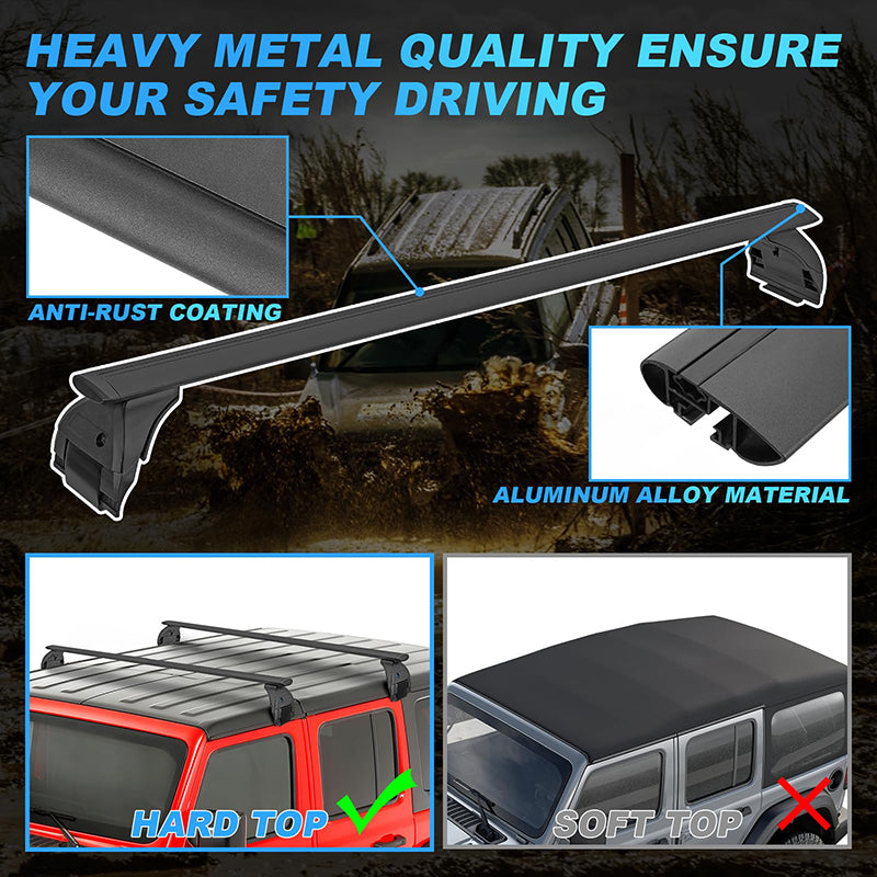 Jeep roof rack crossbars high material