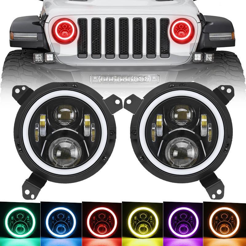LED RGB Headlight With Halo DRL And Turn Signals