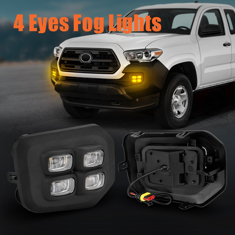 4 Eyes Style LED Fog light Lamp with Amber & White DRL