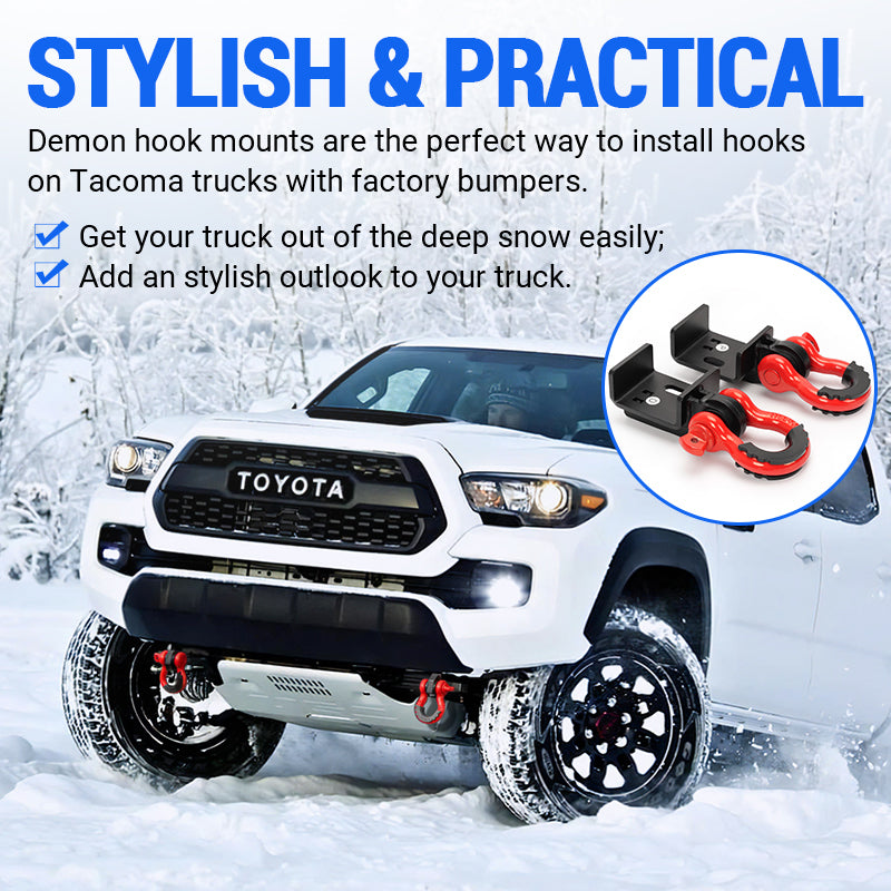 Toyota Tacoma Front Demon Tow Hook Bracket with Shackles