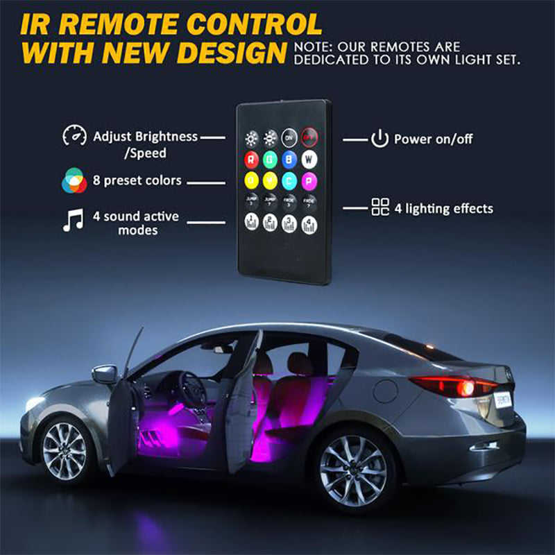 Interior RGB LED Car Light Set with Remote Control | Celestial Series