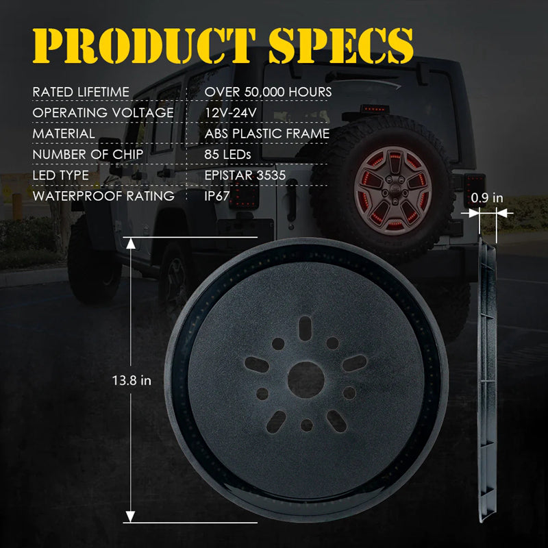 JK spare tire lights specification