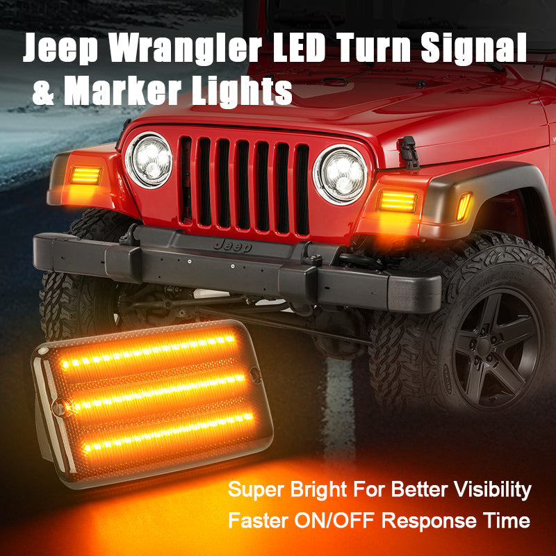 Jeep TJ LED turn signals and side maker lights