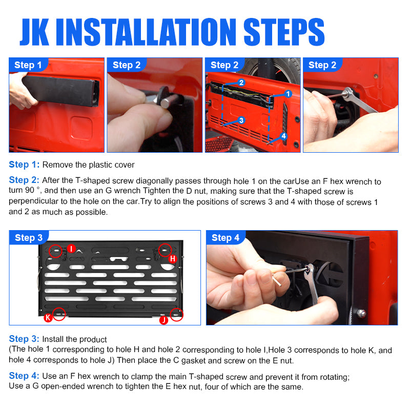 Jeep JK tailgate table installation