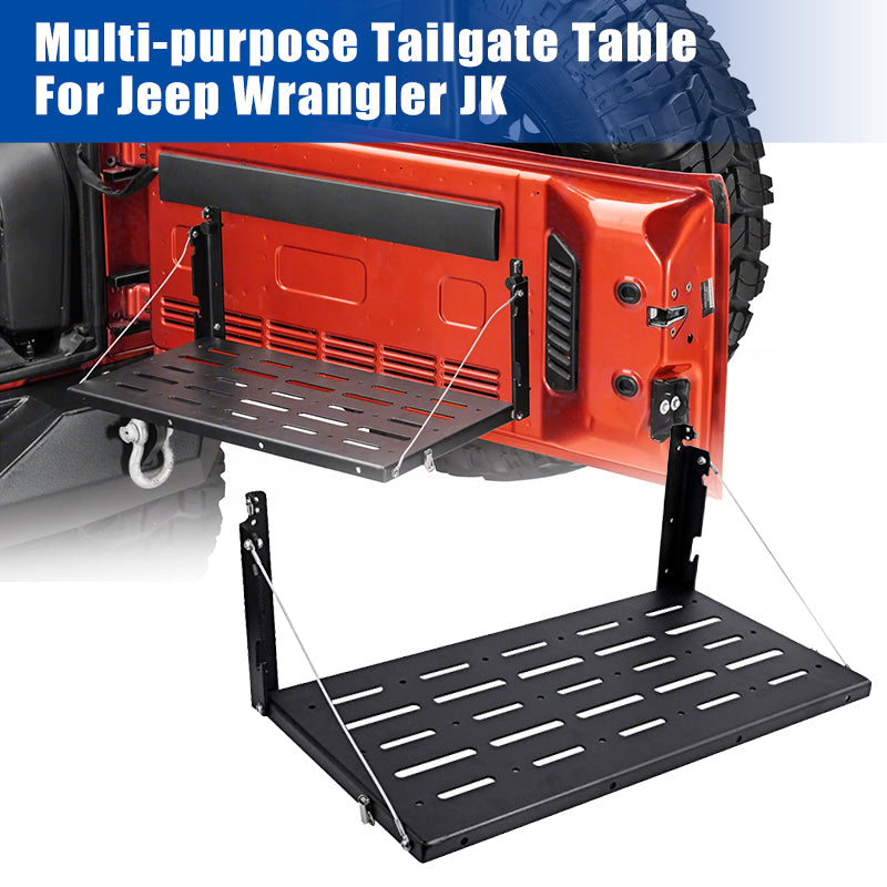 Multi-purpose black steel Tailgate Table For Jeep Wrangler JK