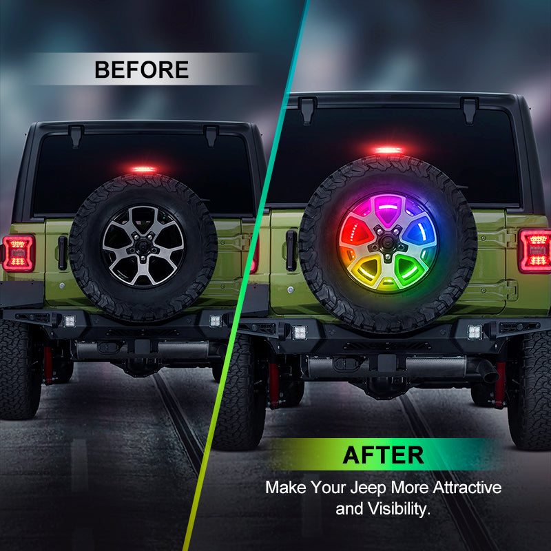 Crawlertec RGB Spare Tire brake light For 2007+ Jeep Wrangler JK and JL