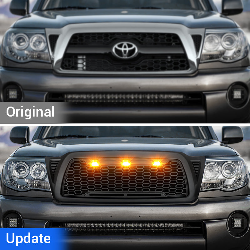 2007 tacoma grille with black color and ABS