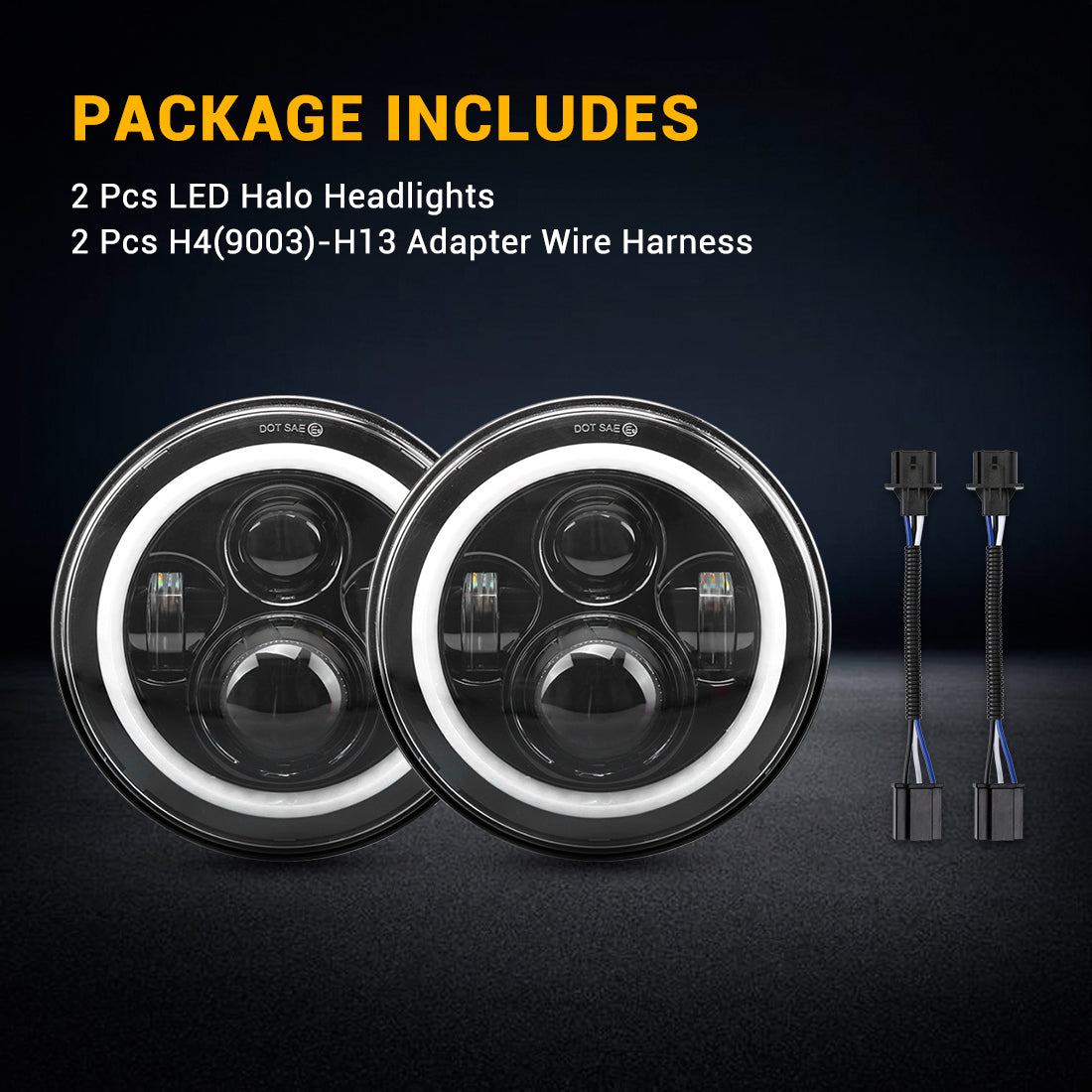 jeep led halo headlights package