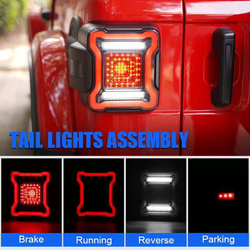 Jeep Wrangler JL LED tail lights with 3 lighting modes
