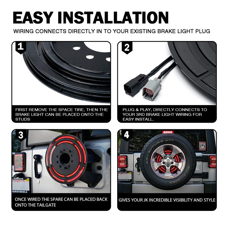 Spare tire lights for jeep wrangler