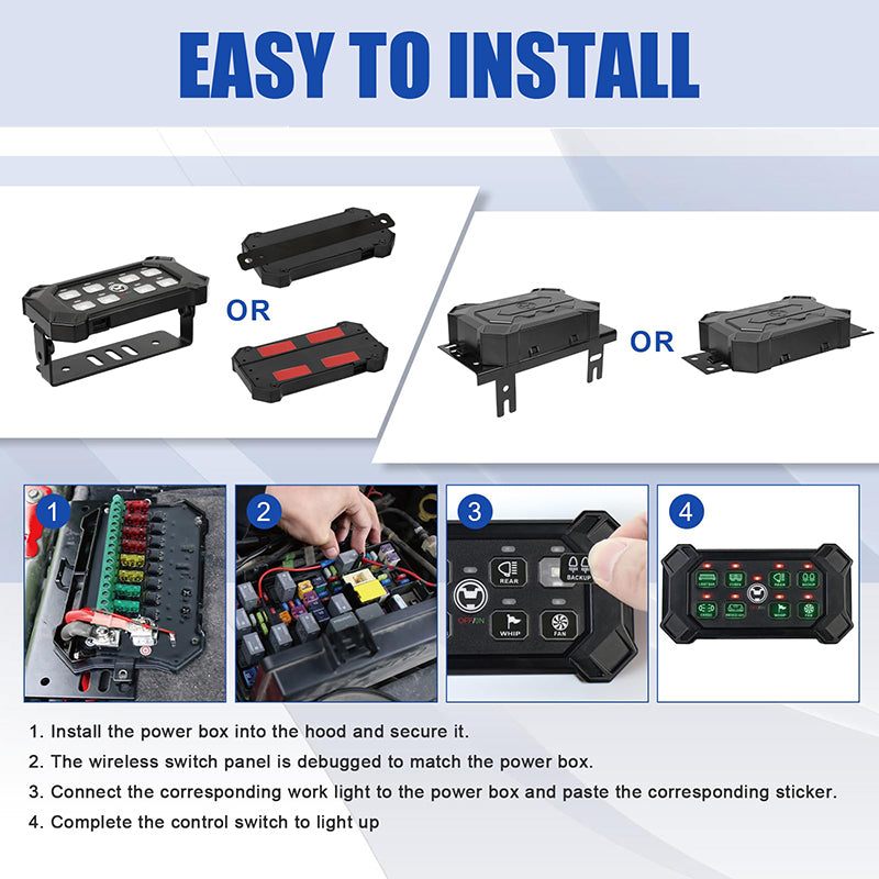 8-gang switch panel easy to install, plug and play