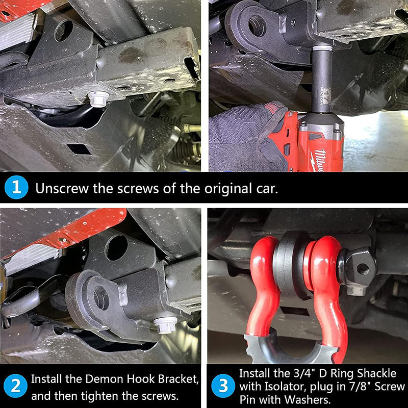 Toyota Tacoma Front Demon Tow Hook Bracket with Shackles