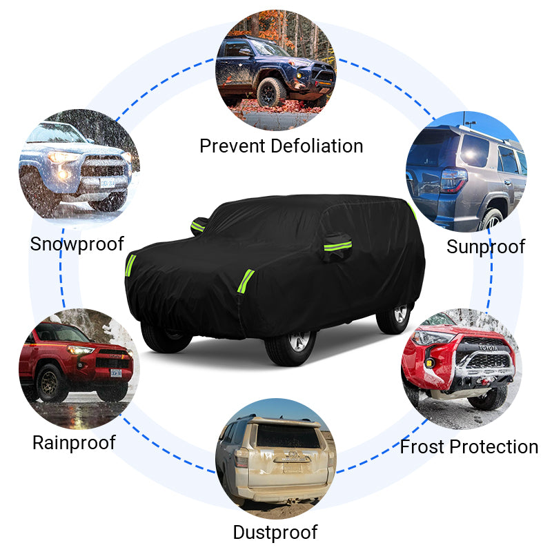 Toyota 4Runner car cover with Green Reflective Strips