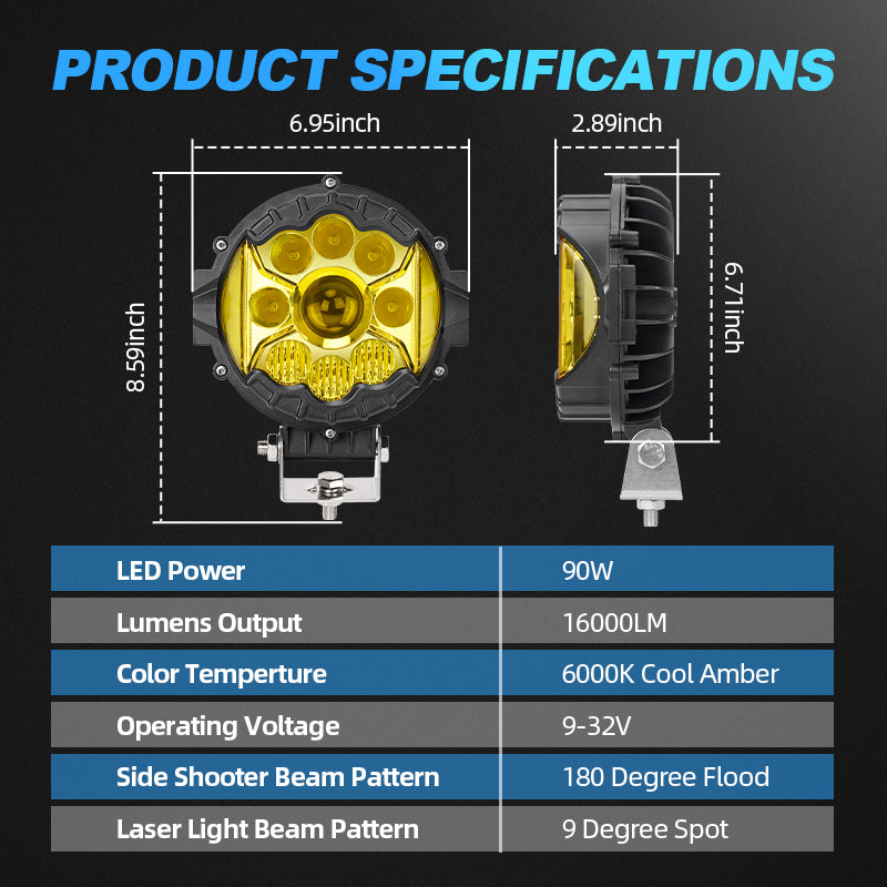  Amber LED Pod Lights specification