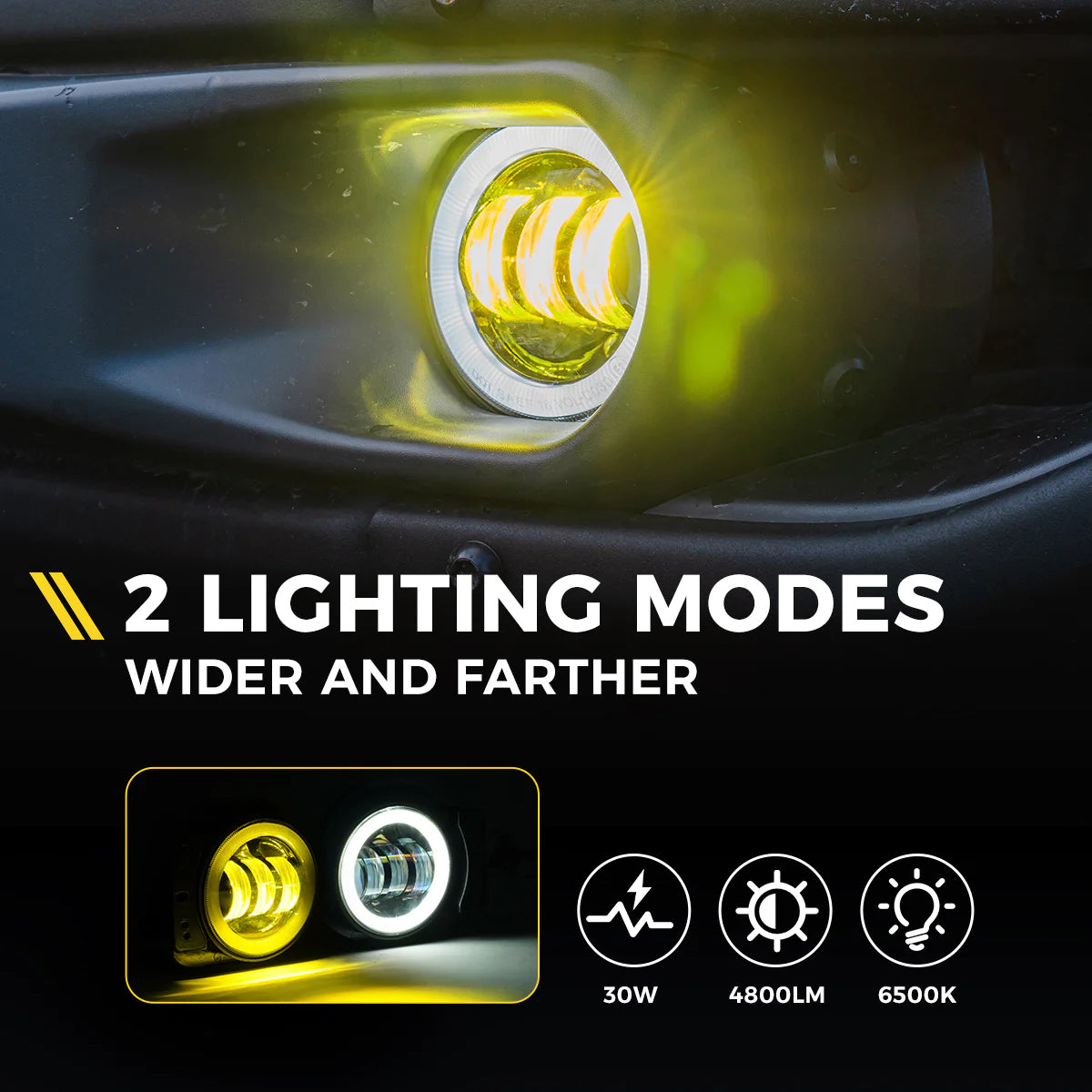 Jeep LED fog light with 2 lighting modes