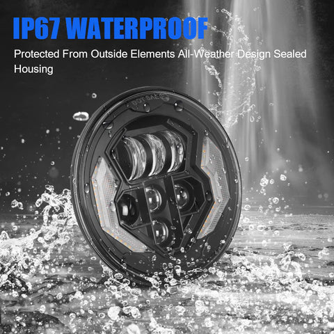 IP67 Waterproof 7 inch jeep wrangler headlights