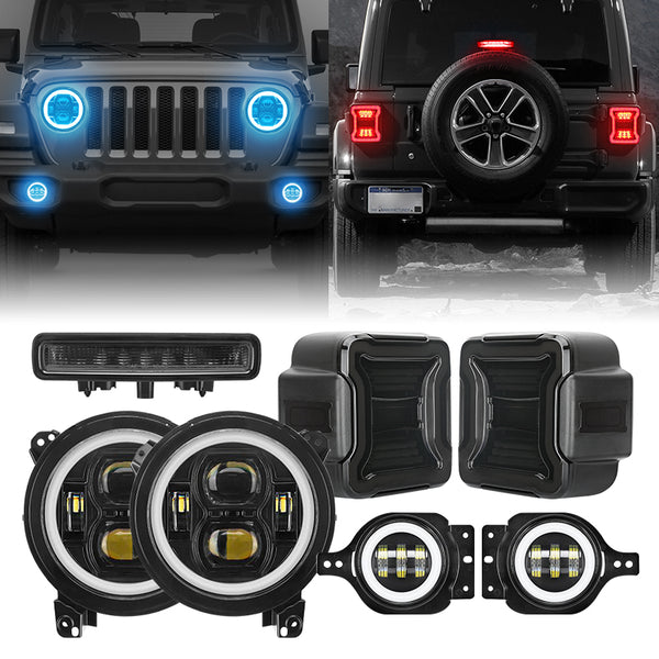 Jeep Wrangler JL LED RGB Halo Lights Bundle