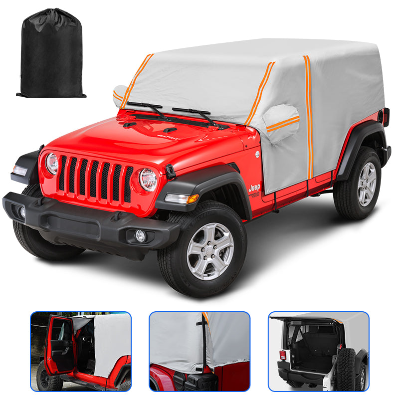 Weatherproof 210D Oxford Cloth Full Door Cab Cover for 2007-Later Jeep