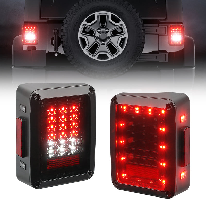 Multi-Function Jeep Wrangler JK Smoked LED Tail Lights