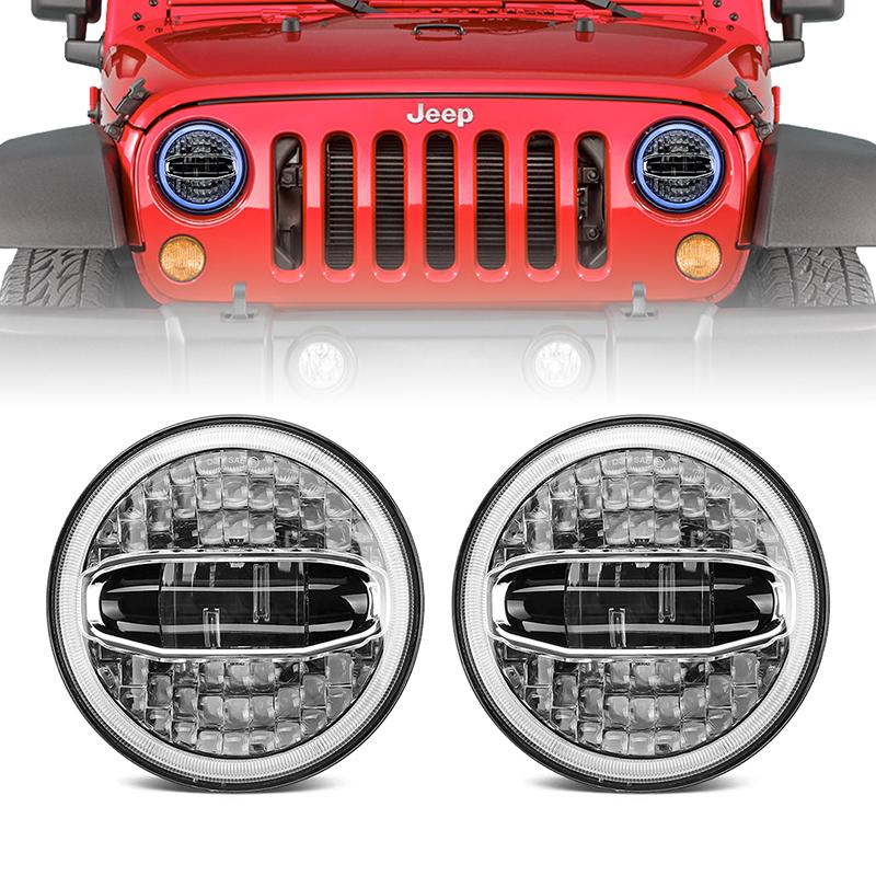 Jeep Wrangler Halo LED Headlights