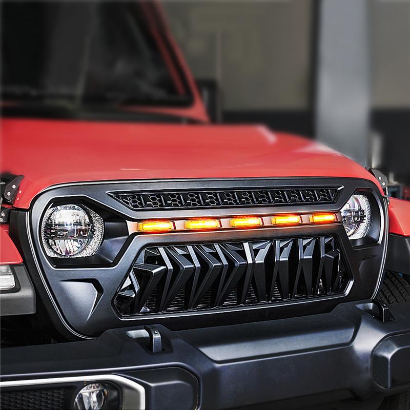 Jeep Wrangler JL & Gladiator Angry Grille With Amber Lights