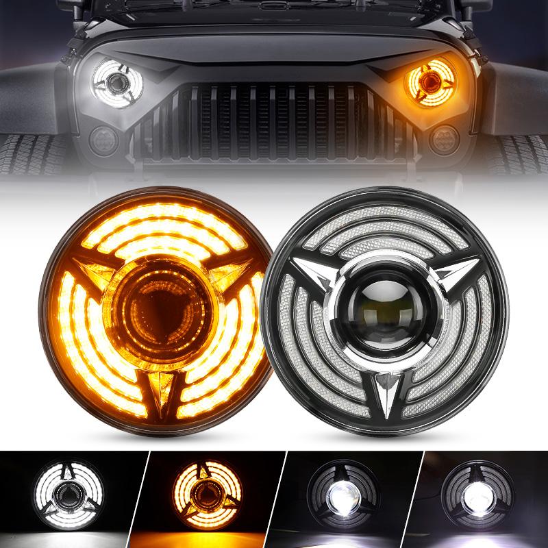 Jeep LED Headlights With Sequential Amber Turn Signals