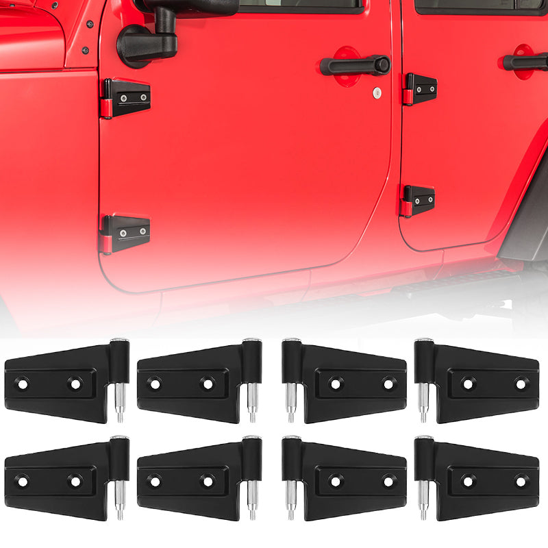 Steel Door Hinges Kit Compatible with 2007-2018 Jeep Wrangler JK