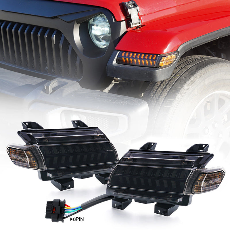 Turn Signal & Daytime Running Light for 2018-Later Jeep Wrangler JL/JL