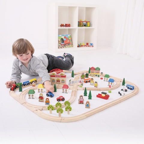 town and country wooden train set