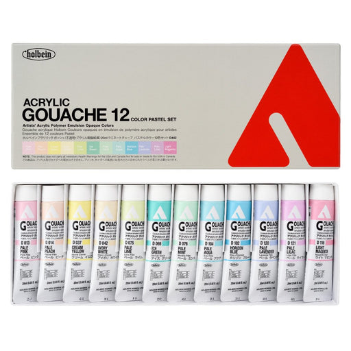 HOLBEIN ACRYLA GOUACHE COLORS SET D414 - 18 X 20 ML TUBES - Artemiranda