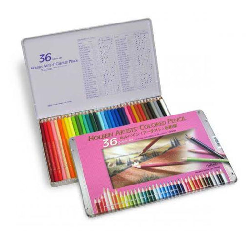 Holbein Artists' Colored Pencils - Assorted Tones, Set of 100, Cardboard Box