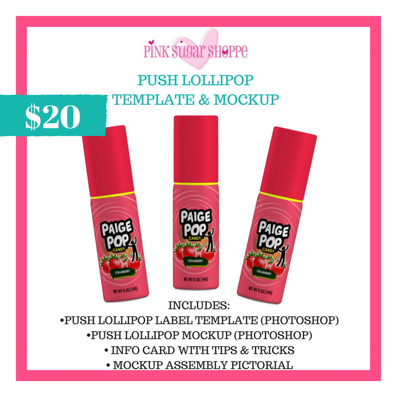 Download PINK SUGAR SHOPPE PUSH LOLLIPOP TEMPLATE AND MOCKUP - Pink Sugar Shoppe