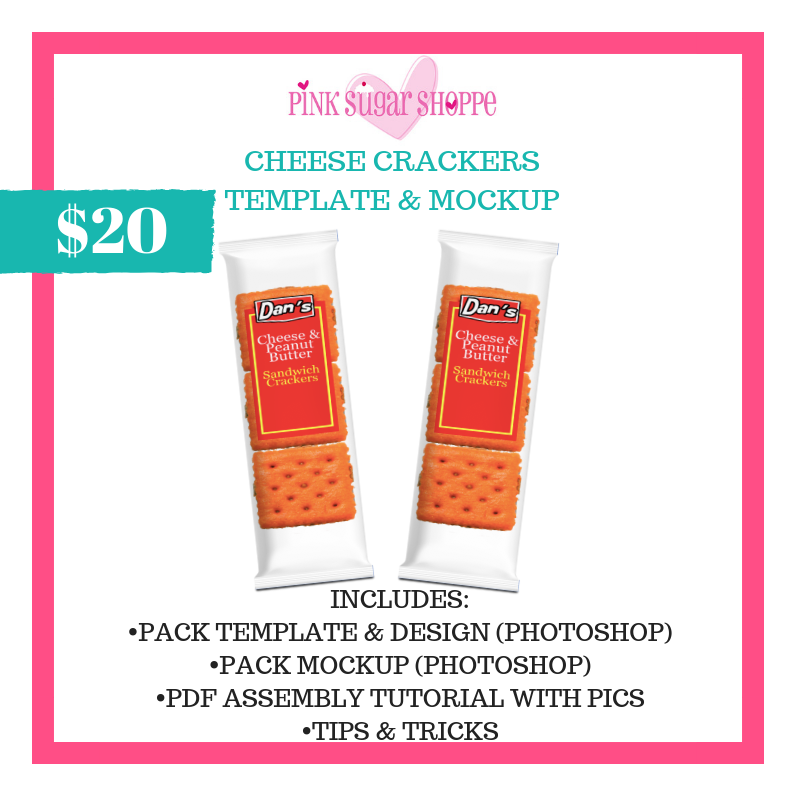 Download PINK SUGAR SHOPPE CHEESE CRACKERS TEMPLATE & MOCKUP - Pink Sugar Shoppe