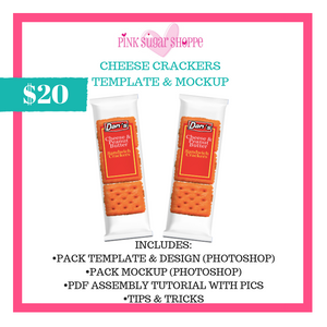 Download Pink Sugar Shoppe Cheese Crackers Template Mockup Pink Sugar Shoppe